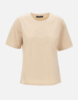 ELENA MIRO' T-shirt con ricamo monogram BEIGE Donna 