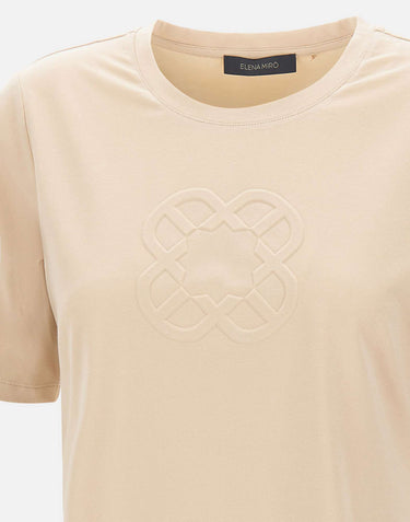 ELENA MIRO' T-shirt con ricamo monogram BEIGE Donna 