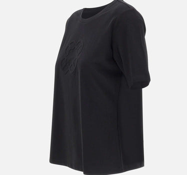 ELENA MIRO' T-shirt con ricamo monogram BLACK Donna 