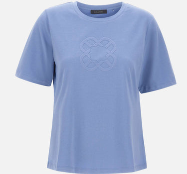 ELENA MIRO' T-shirt con ricamo monogram Light Blue Donna 