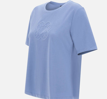 ELENA MIRO' T-shirt con ricamo monogram Light Blue Donna 