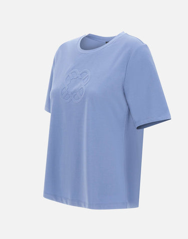 ELENA MIRO' T-shirt con ricamo monogram Light Blue Donna 