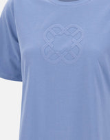 ELENA MIRO' T-shirt con ricamo monogram Light Blue Donna 