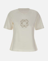 ELENA MIRO' T-shirt con logo gioiello WHITE Donna 