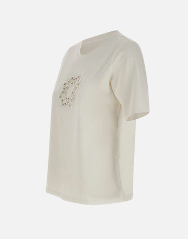 ELENA MIRO' T-shirt con logo gioiello WHITE Donna 