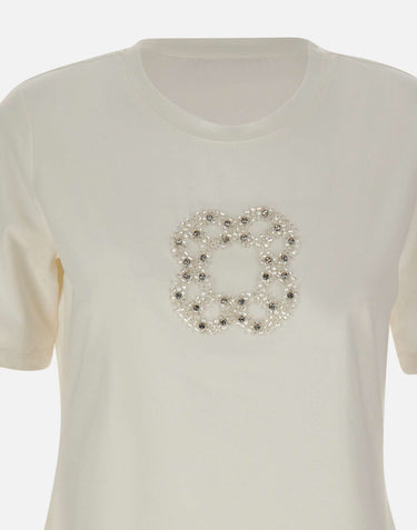 ELENA MIRO' T-shirt con logo gioiello WHITE Donna 