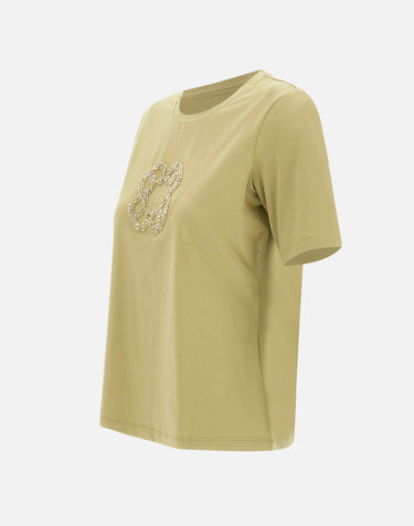 ELENA MIRO' T-shirt con logo gioiello GREEN Donna 