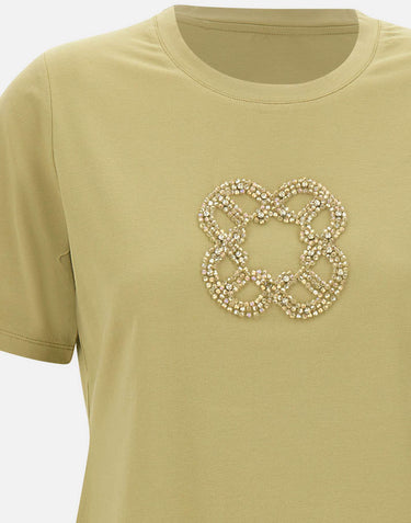 ELENA MIRO' T-shirt con logo gioiello GREEN Donna 