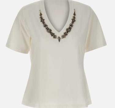 ELENA MIRO' T-shirt con ricamo gioiello WHITE Donna 