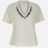 ELENA MIRO' T-shirt con ricamo gioiello WHITE Donna 