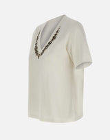 ELENA MIRO' T-shirt con ricamo gioiello WHITE Donna 