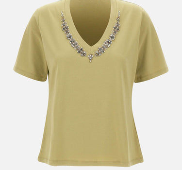 ELENA MIRO' T-shirt con ricamo gioiello GREEN Donna 