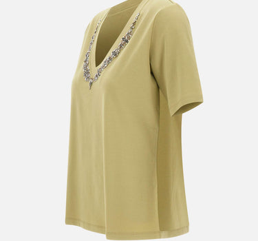 ELENA MIRO' T-shirt con ricamo gioiello GREEN Donna 
