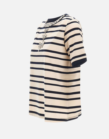 T-shirt con ricamo gioiello G349Z100637N 001 ELENA MIRO' 