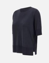 ELENA MIRO' Maglia in misto viscosa a maniche corte BLACK Donna 