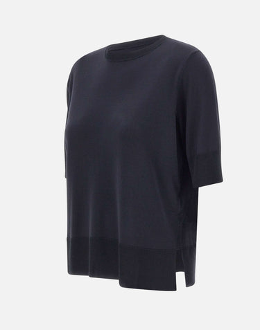 ELENA MIRO' Maglia in misto viscosa a maniche corte BLACK Donna 