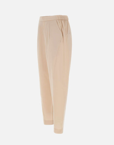 ELENA MIRO' Pantaloni affusolati in cotone BEIGE Donna 