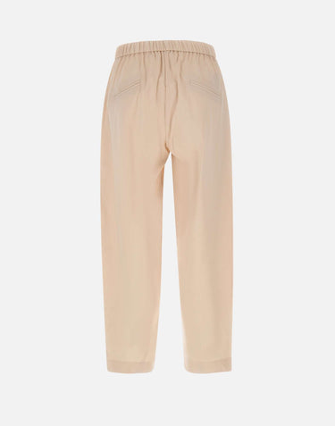 ELENA MIRO' Pantaloni affusolati in cotone BEIGE Donna 