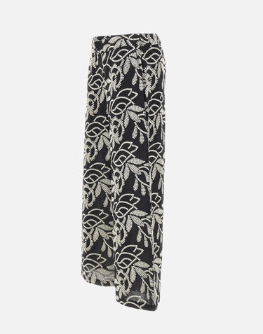 ELENA MIRO' Pantaloni con ricamo floreale MULTICOLOR Donna 