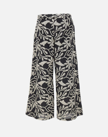 ELENA MIRO' Pantaloni con ricamo floreale MULTICOLOR Donna 