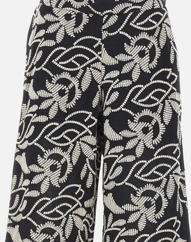 ELENA MIRO' Pantaloni con ricamo floreale MULTICOLOR Donna 