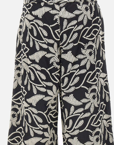 ELENA MIRO' Pantaloni con ricamo floreale MULTICOLOR Donna 