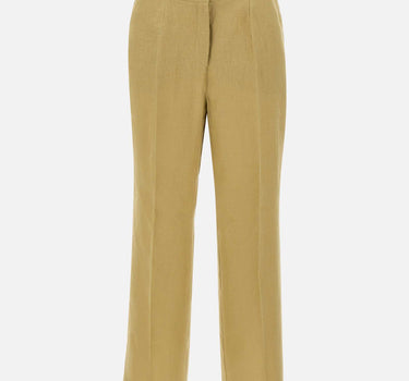 ELENA MIRO' Pantaloni in lino GREEN Donna 