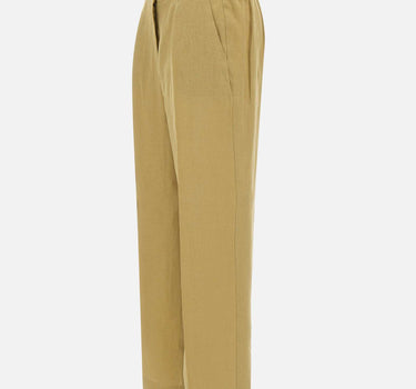 ELENA MIRO' Pantaloni in lino GREEN Donna 