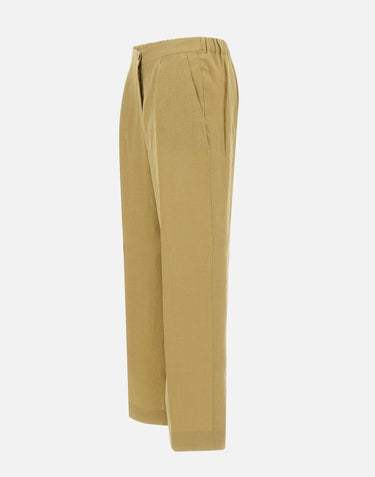 ELENA MIRO' Pantaloni in lino GREEN Donna 