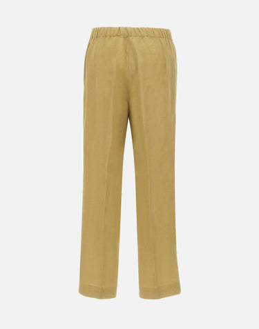 ELENA MIRO' Pantaloni in lino GREEN Donna 