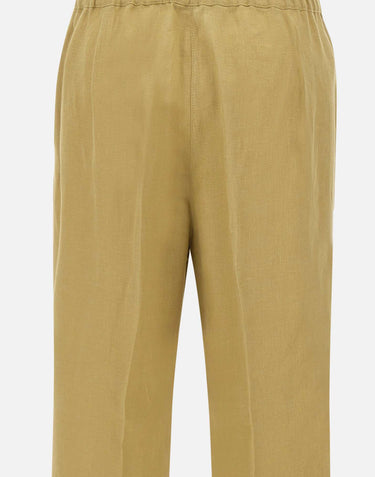 ELENA MIRO' Pantaloni in lino GREEN Donna 