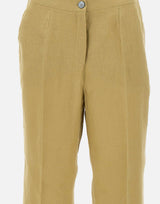 ELENA MIRO' Pantaloni in lino GREEN Donna 