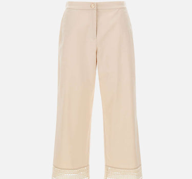 ELENA MIRO' Pantaloni con ricamo BEIGE Donna 