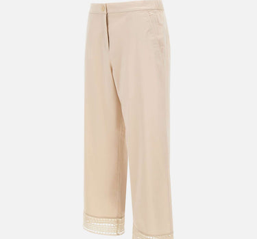 ELENA MIRO' Pantaloni con ricamo BEIGE Donna 