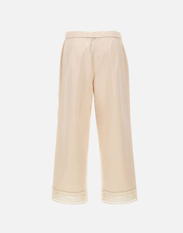 ELENA MIRO' Pantaloni con ricamo BEIGE Donna 