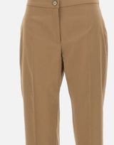 ELENA MIRO' Pantaloni in misto cotone BROWN Donna 