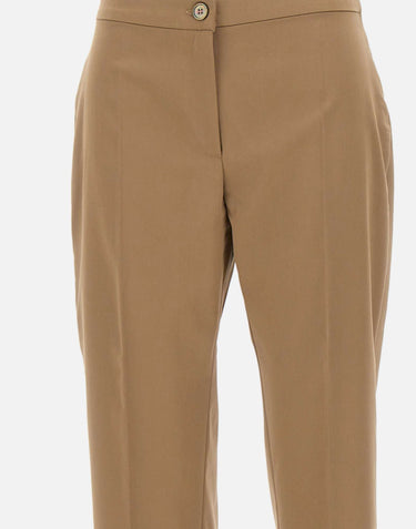ELENA MIRO' Pantaloni in misto cotone BROWN Donna 