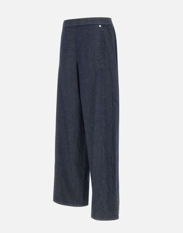 ELENA MIRO' Pantaloni palazzo effetto denim BLUE Donna 