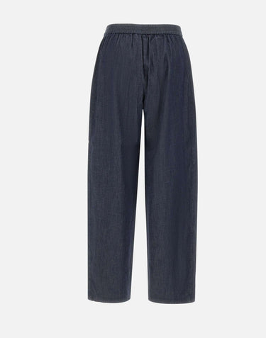 ELENA MIRO' Pantaloni palazzo effetto denim BLUE Donna 