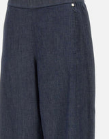 ELENA MIRO' Pantaloni palazzo effetto denim BLUE Donna 