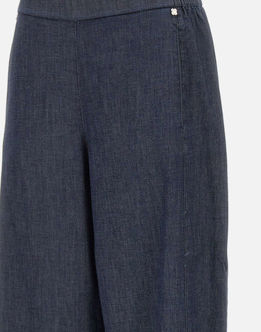 ELENA MIRO' Pantaloni palazzo effetto denim BLUE Donna 