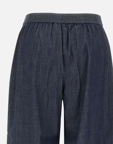 ELENA MIRO' Pantaloni palazzo effetto denim BLUE Donna 