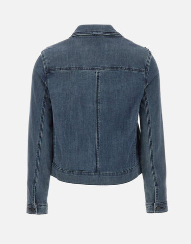 ELENA MIRO' Giacca in denim con decorazioni di pailettes BLUE Donna 