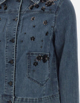 ELENA MIRO' Giacca in denim con decorazioni di pailettes BLUE Donna 