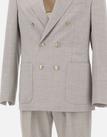 ELEVENTY Abito doppiopetto in lana GREY Uomo 