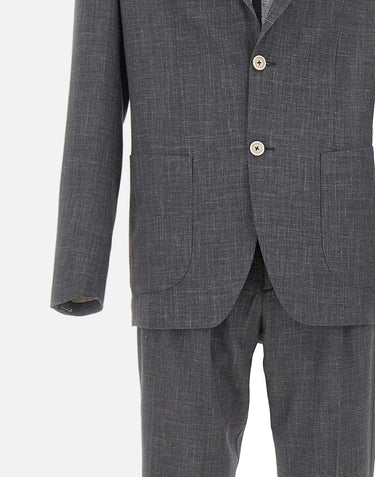 ELEVENTY Completo in misto lana, seta e lino GREY Uomo 