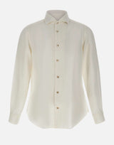 ELEVENTY Camicia in lino WHITE Uomo 