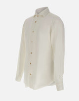 ELEVENTY Camicia in lino WHITE Uomo 
