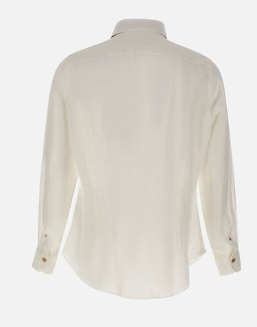 ELEVENTY Camicia in lino WHITE Uomo 
