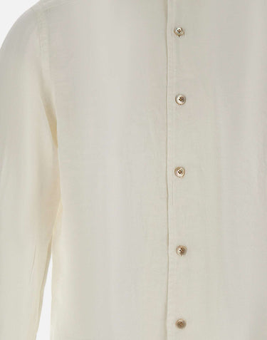 ELEVENTY Camicia in lino WHITE Uomo 